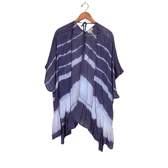 Umgee Tops - Umgee Navy and White Striped Kimono sz M/L